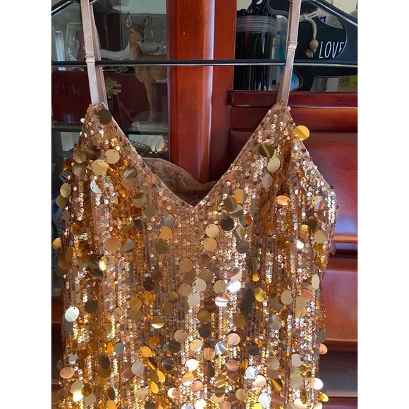 Gold Sequin Dress - Picture 1 of 6